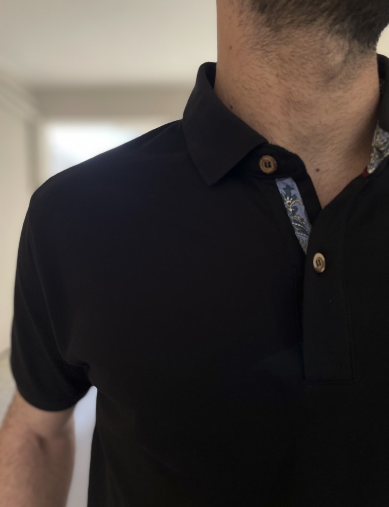 Everbest ανδρική μαύρη πικέ Polo μπλούζα Plus Size 242833 φωτογραφία