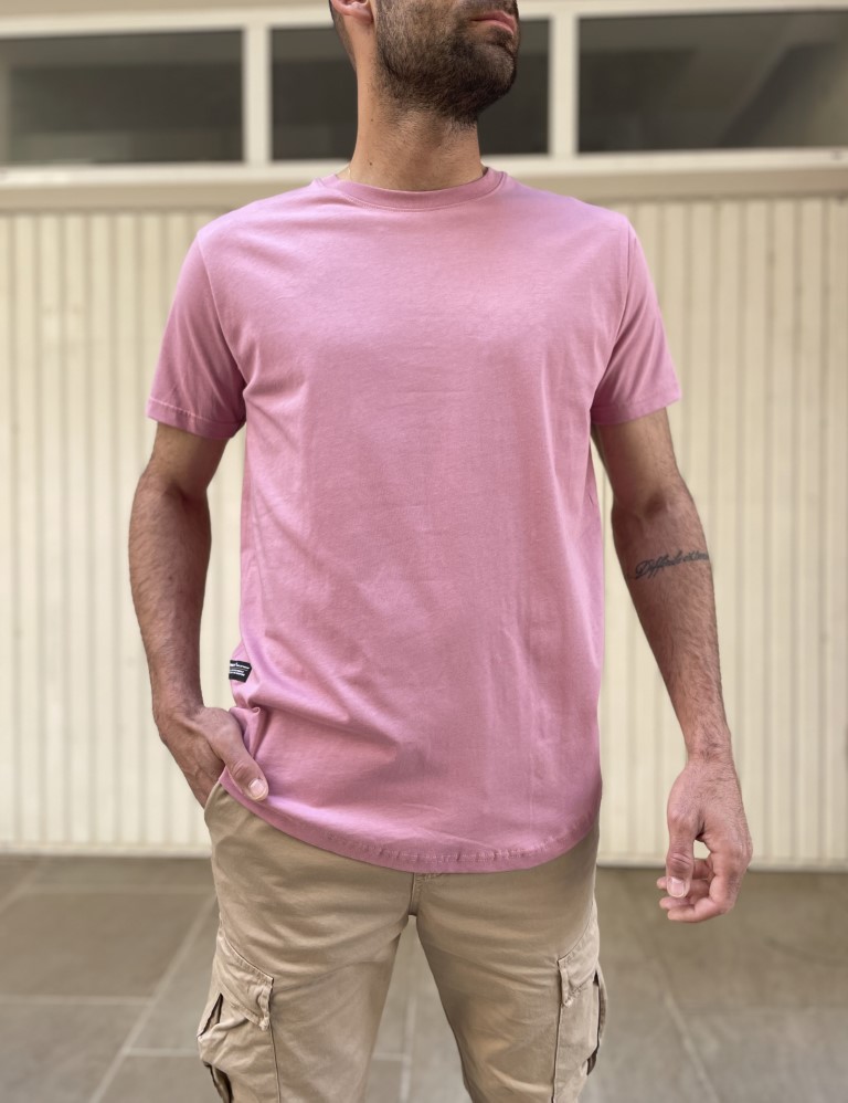 Everbest ανδρικό ροζ βαμβακερό T-shirt 212905P 212905P