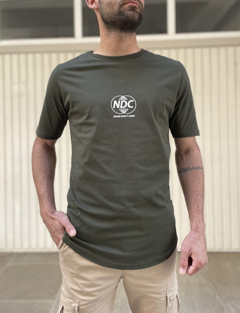 NDC NDC ανδρικο χακι Tshirt με τυπωμα 222905K