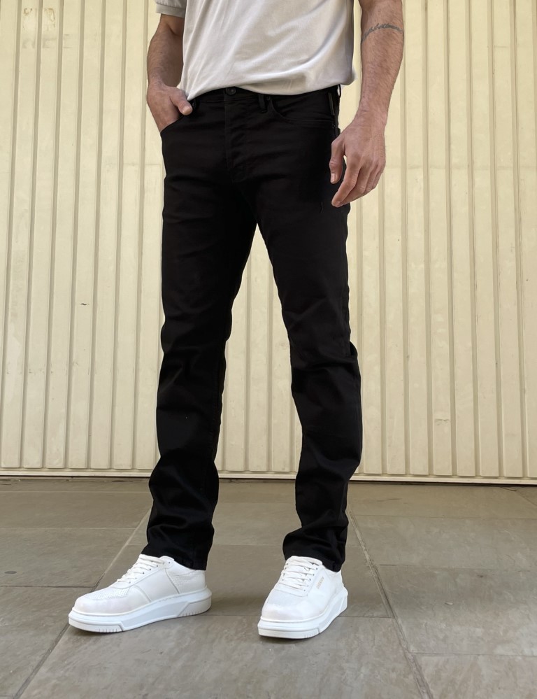 Ανδρικό μαύρο τζιν παντελόνι ελαστικό με κουμπιά GB5403 φωτογραφία