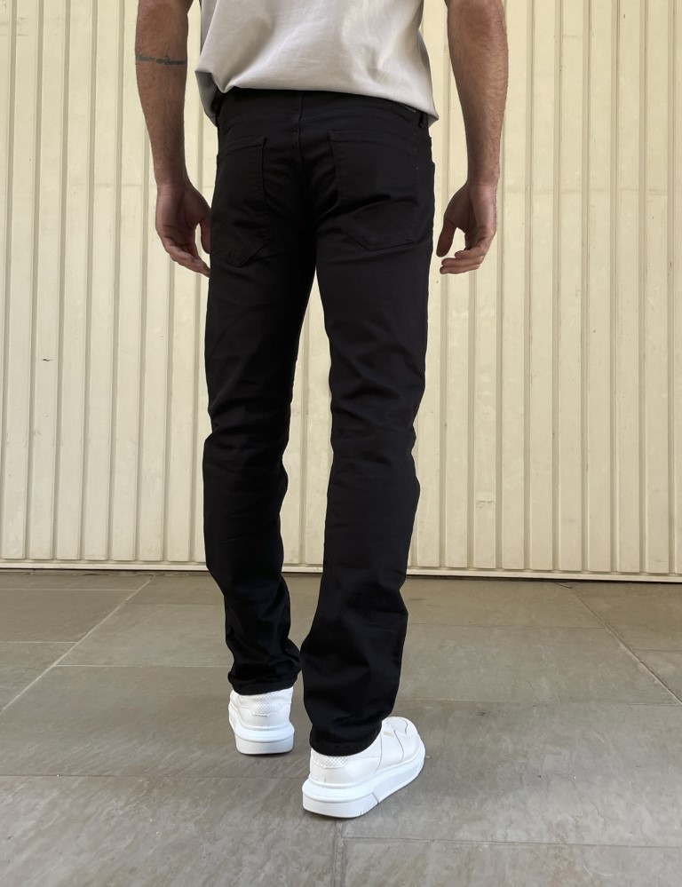 Ανδρικό μαύρο τζιν παντελόνι ελαστικό με κουμπιά GB5403 φωτογραφία
