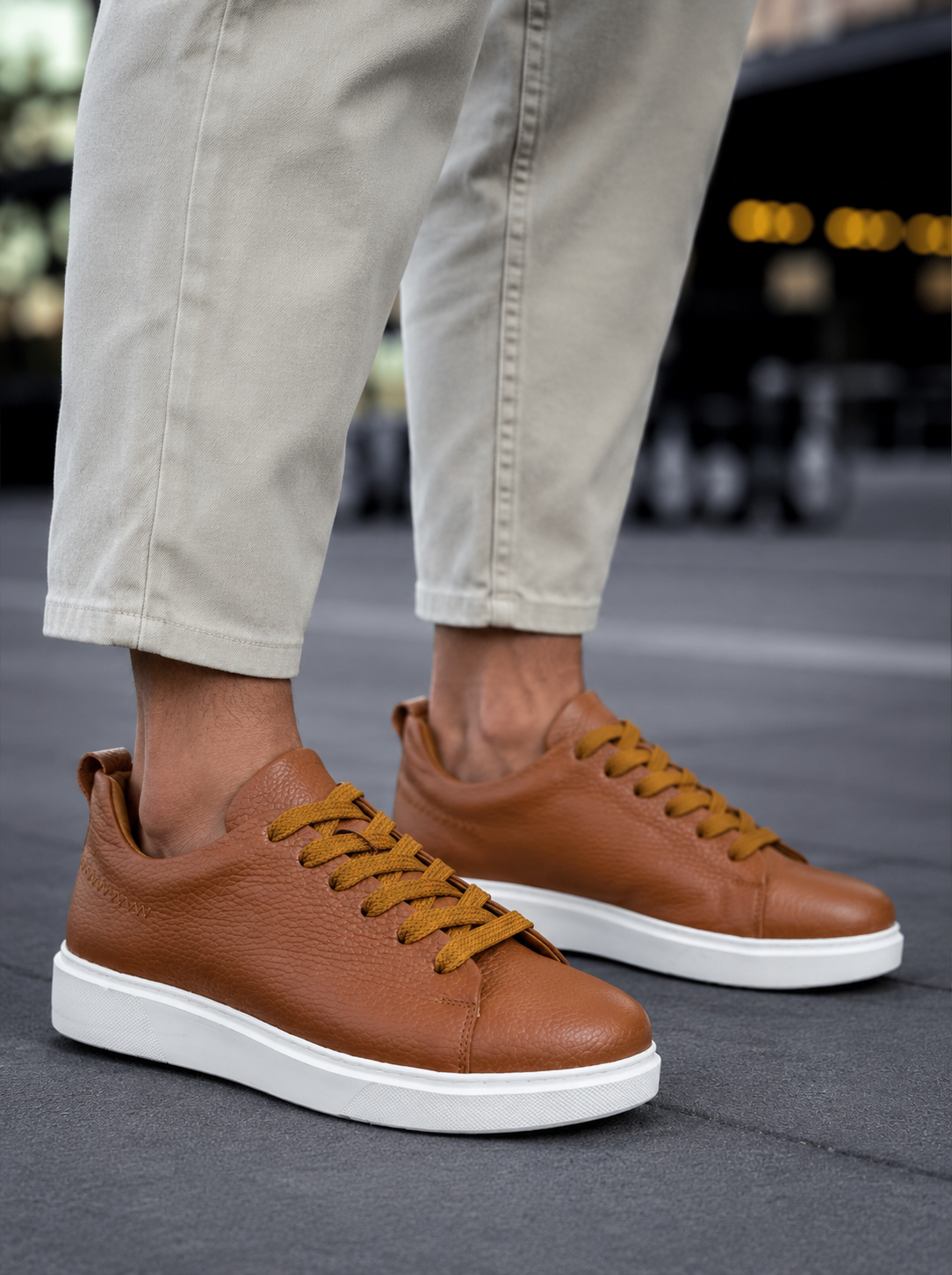 Huxley and Grace Ανδρικά ταμπά δερμάτινα casual Sneakers HG175542T