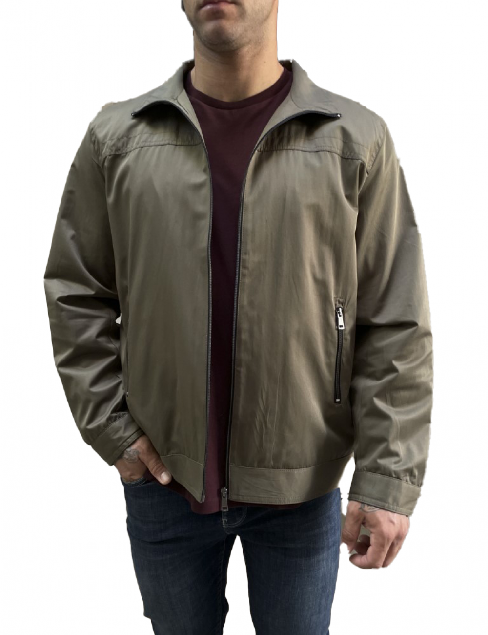 Ανδρικό χακί Jacket με γιακά D18052X