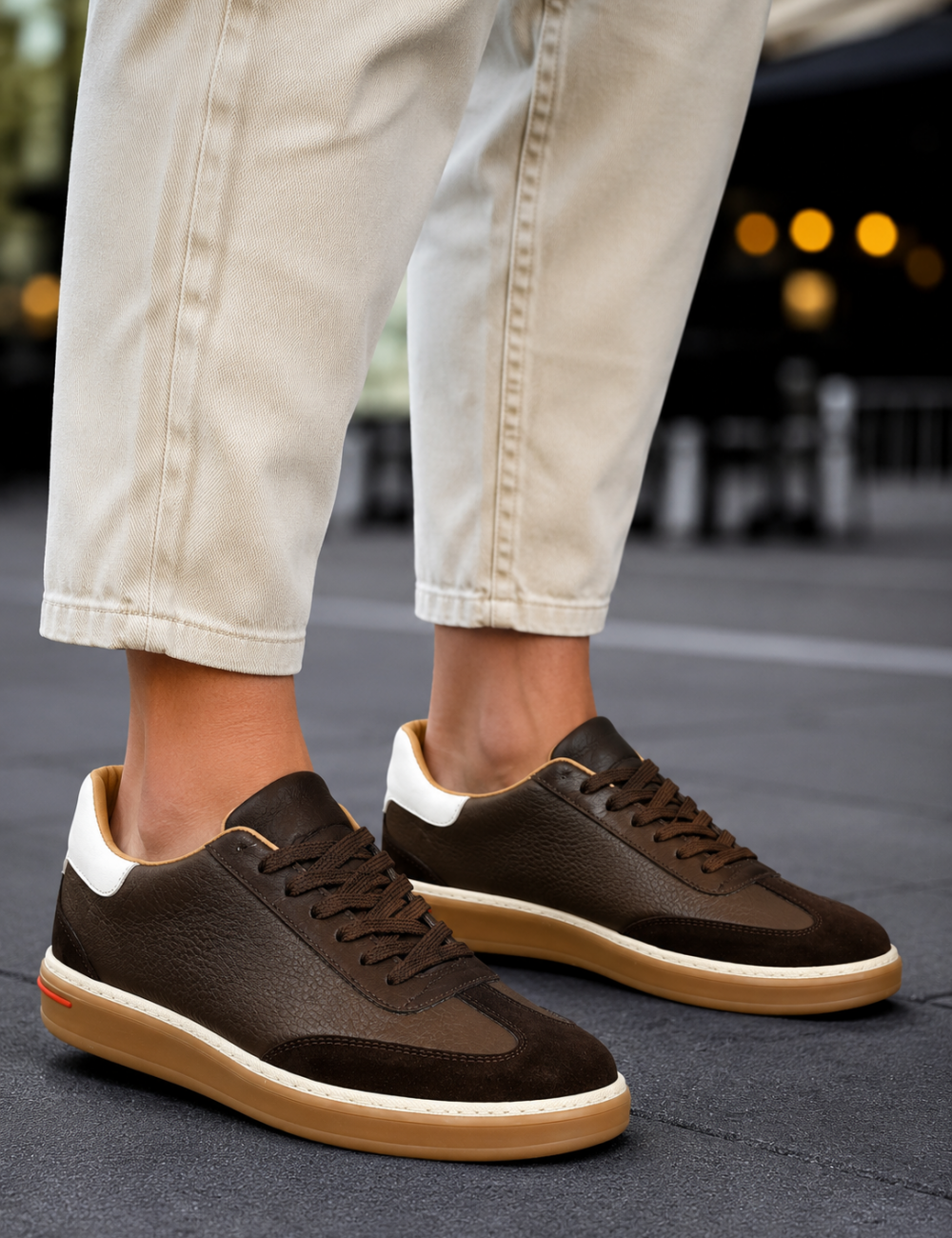 Aνδρικά χαμηλά Casual Sneakers κατασκευασμένα από γνήσιο δέρμα.