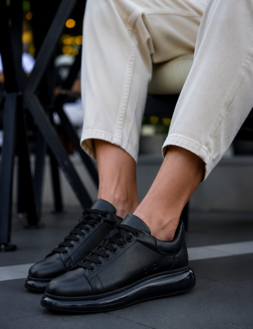 Ανδρικά μαύρα δίσολα Sneakers λαστιχένια σόλα CH295M