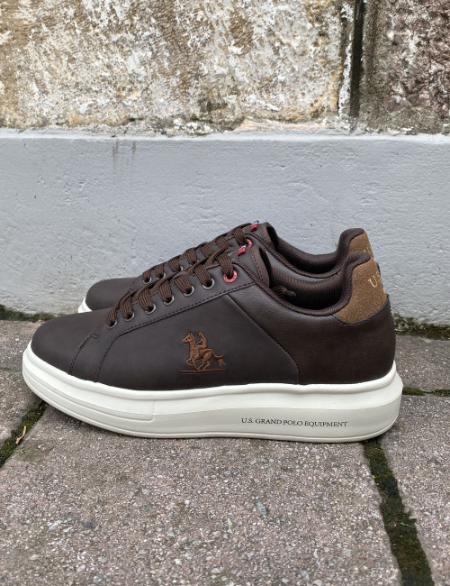 US GRAND POLO ανδρικά καφέ casual sneakers GPM528301K