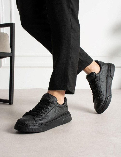 Ανδρικά μαύρα δίσολα Sneakers λαστιχένια σόλα CH2613M