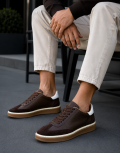 Aνδρικά χαμηλά Casual Sneakers κατασκευασμένα από γνήσιο δέρμα.