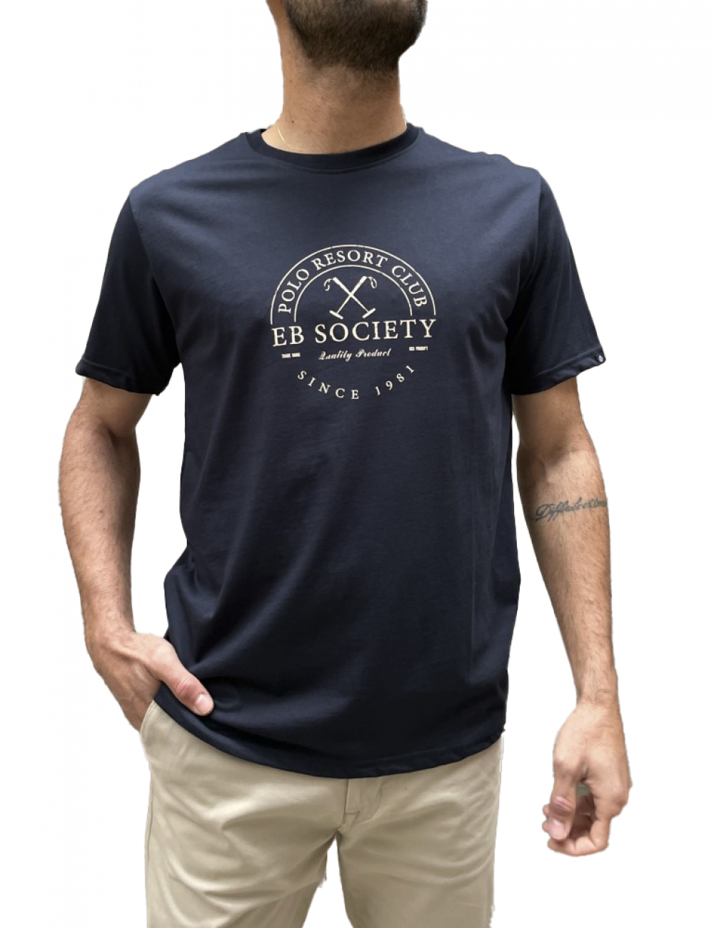Everbest ανδρικό μπλε Tshirt με τύπωμα 242802