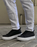 Ανδρικά ασπρόμαυρα Casual Sneakers δερματίνη CH013