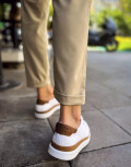 Ανδρικά Sneakers με διχρωμία και κορδόνια.