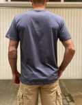 ORIGIN ανδρικό μπλε Indigo βαμβακερό T-shirt με τύπωμα 2427040