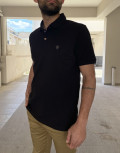 Everbest ανδρική μαύρη πικέ Polo μπλούζα Plus Size 242833