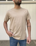 Everbest ανδρικό μπεζ Plus Size T-shirt 2328000B