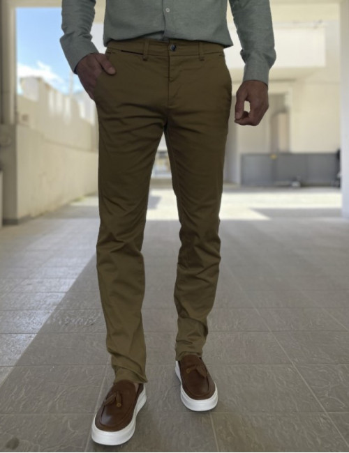 Trial ανδρικό ταμπά υφασμάτινο Chinos παντελόνι 24 LoganT