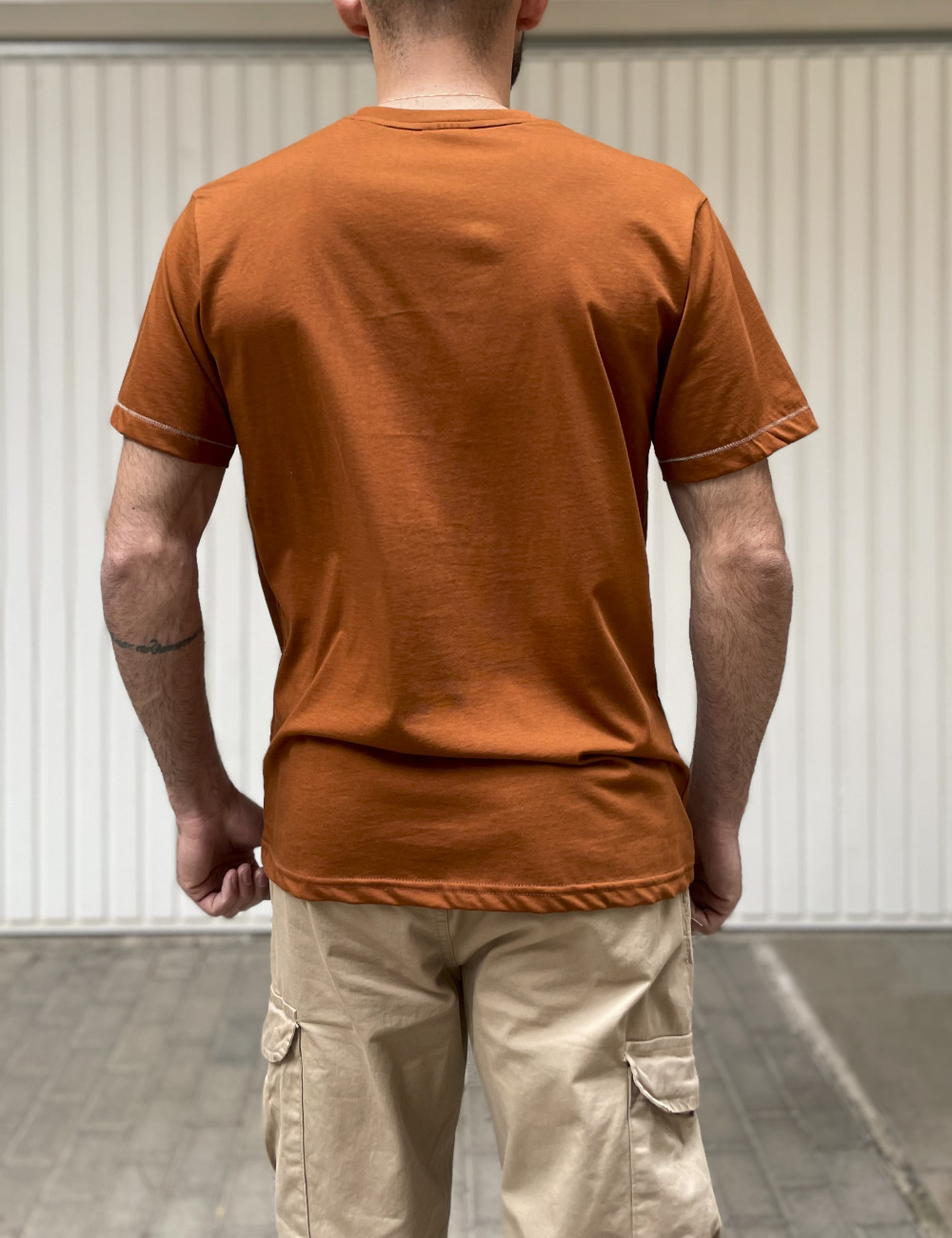 Everbest ανδρικό κάμελ Tshirt με τύπωμα 242806K