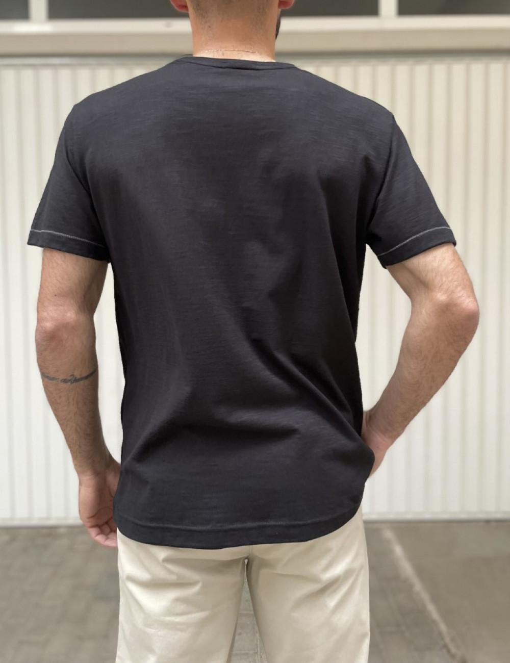 Everbest ανδρική μαύρο φλάμα κοντομάνικη μπλούζα με τύπωμα 24812M