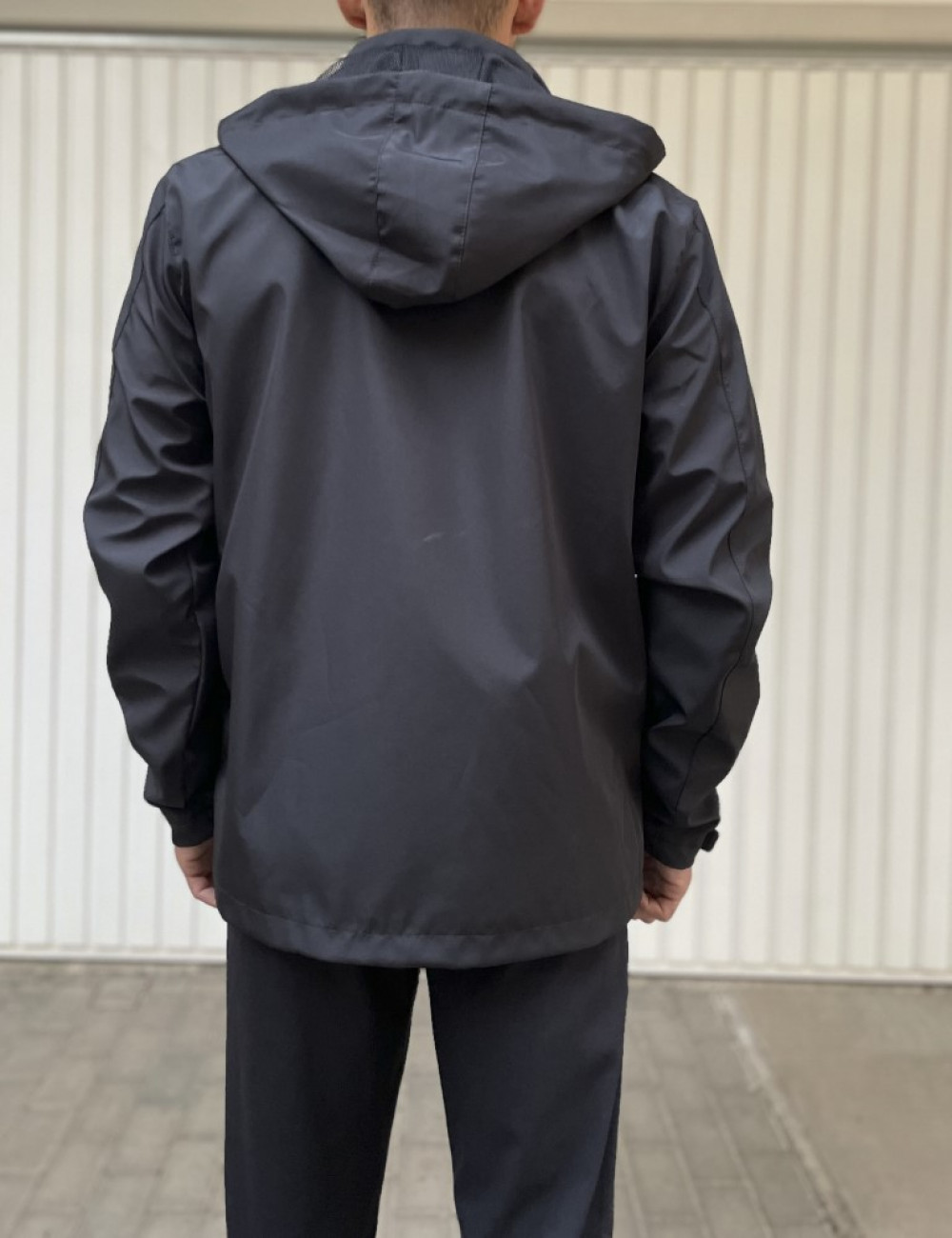 Ανδρικό μαύρο Jacket με κουκούλα D18043