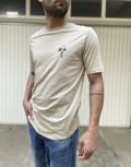 NDC ανδρικό μπεζ T-shirt με τύπωμα 222916B