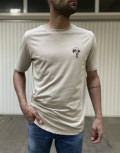 NDC ανδρικό μπεζ T-shirt με τύπωμα 222916B