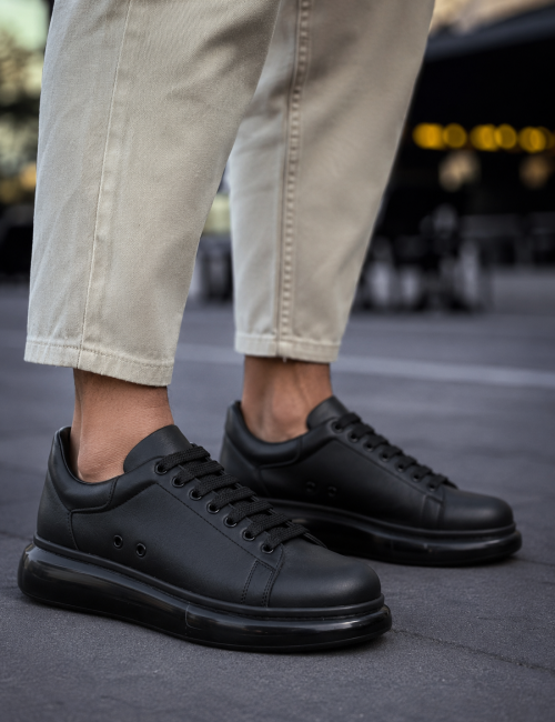 Ανδρικά μαύρα δίσολα Sneakers λαστιχένια σόλα CH295M