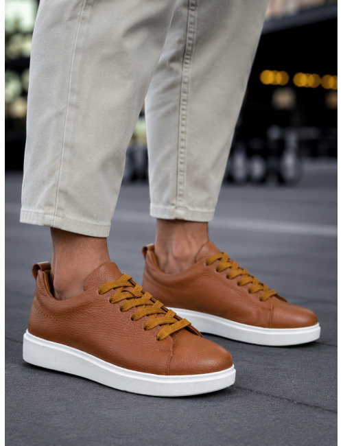 Ανδρικά ταμπά δερμάτινα casual Sneakers HG175542T