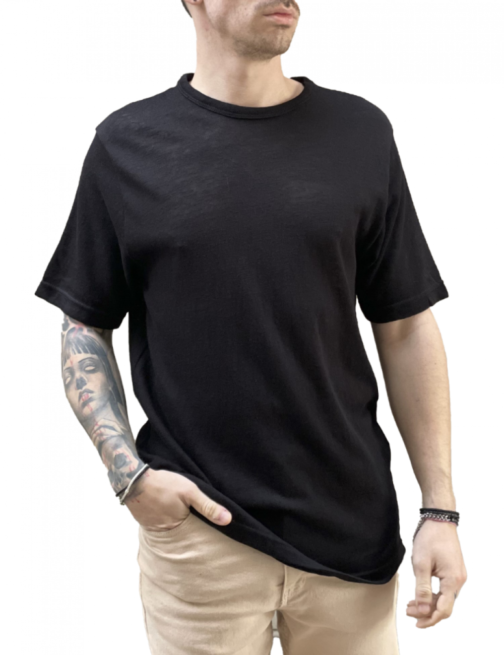 Ανδρικό μαύρο Oversized T-shirt TST2043