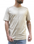 NDC ανδρικό μπεζ ασύμμετρο T-shirt με ραφή 232917B