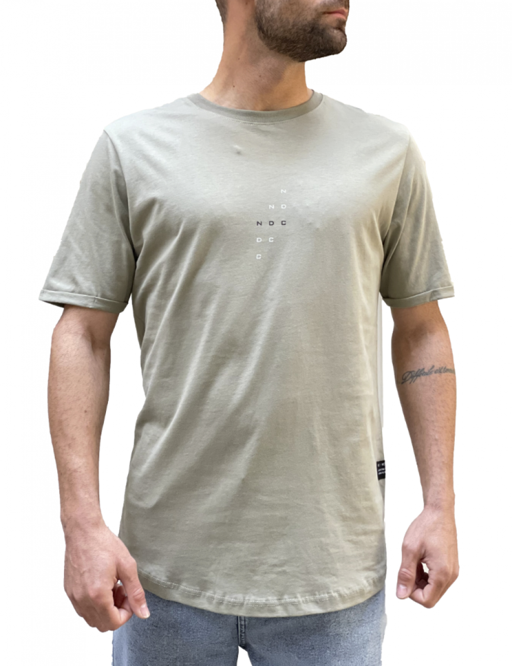 NDC ανδρικό χακί T-shirt με τύπωμα 2329070X