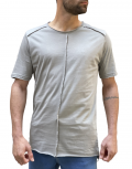 NDC ανδρικό γκρι ασύμμετρο T-shirt με ραφή 232917G 