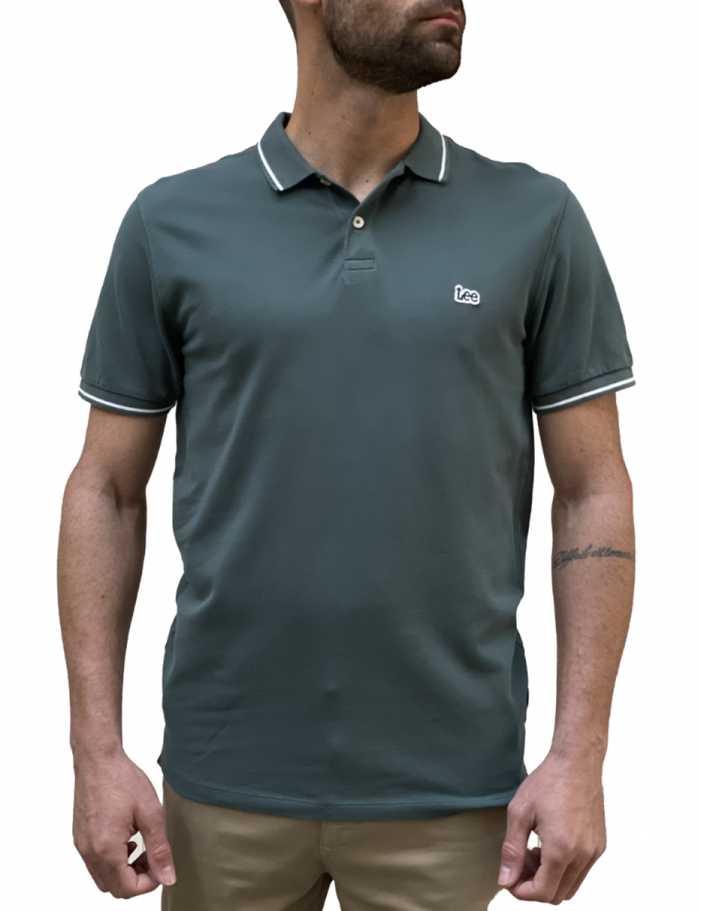 Lee ανδρικό πράσινο Polo μπλουζάκι Pique 112349951