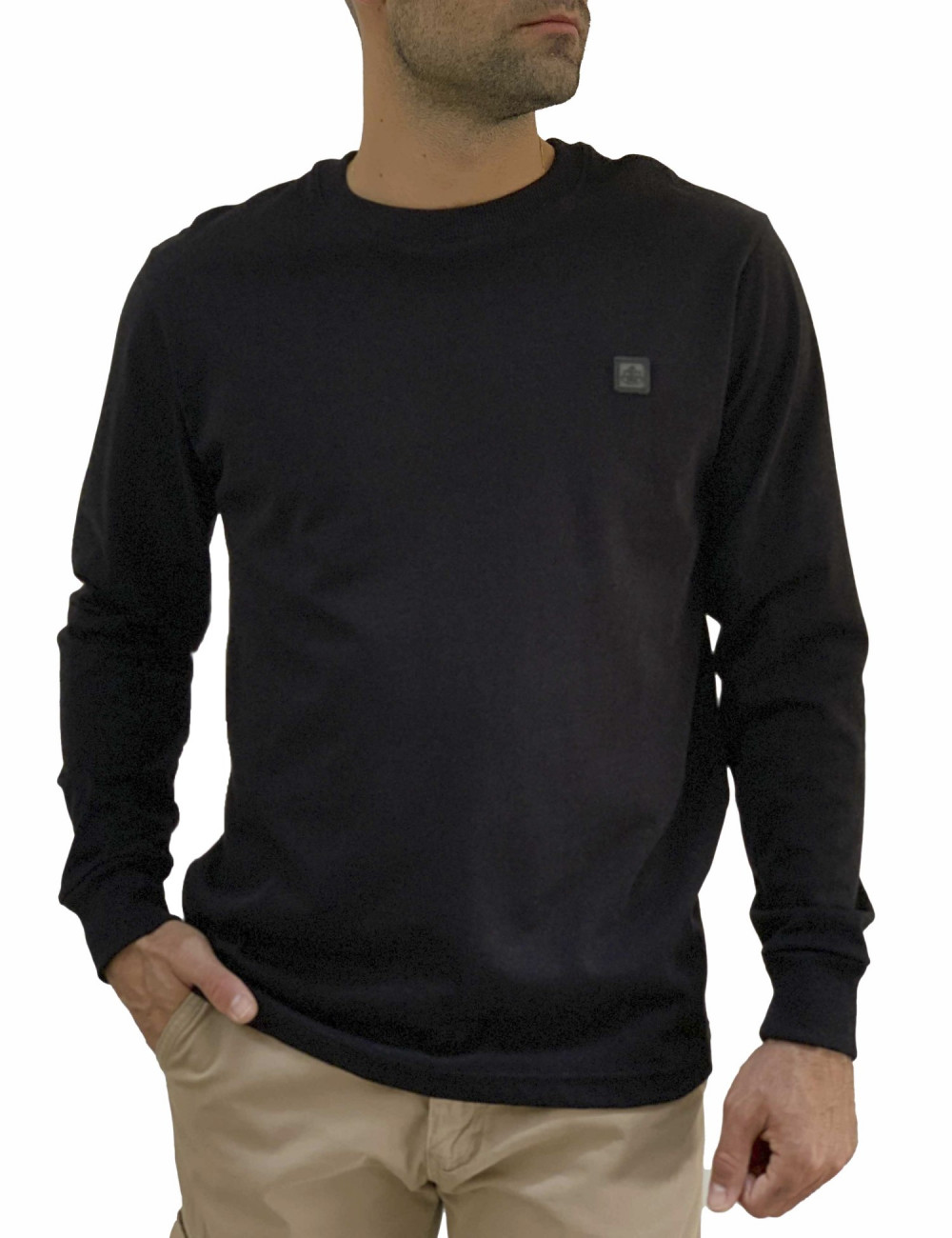 Everbest ανδρική μαύρη μακρυμάνικη μπλούζα Plus Size 241014