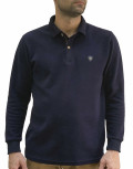 Ανδρική μπλε Polo μακρυμάνικη μπλούζα Plus size Everbest 241032V