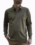 Everbest ανδρική χακί Polo πικέ μπλούζα plus size 241999K