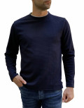Ανδρική μπλε σκούρο μακρυμάνικη μπλούζα με ανάγλυφο σχέδιο MAJE100N