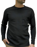 Ανδρική μαύρη μακρυμάνικη μπλούζα με ανάγλυφο ύφασμα 1136