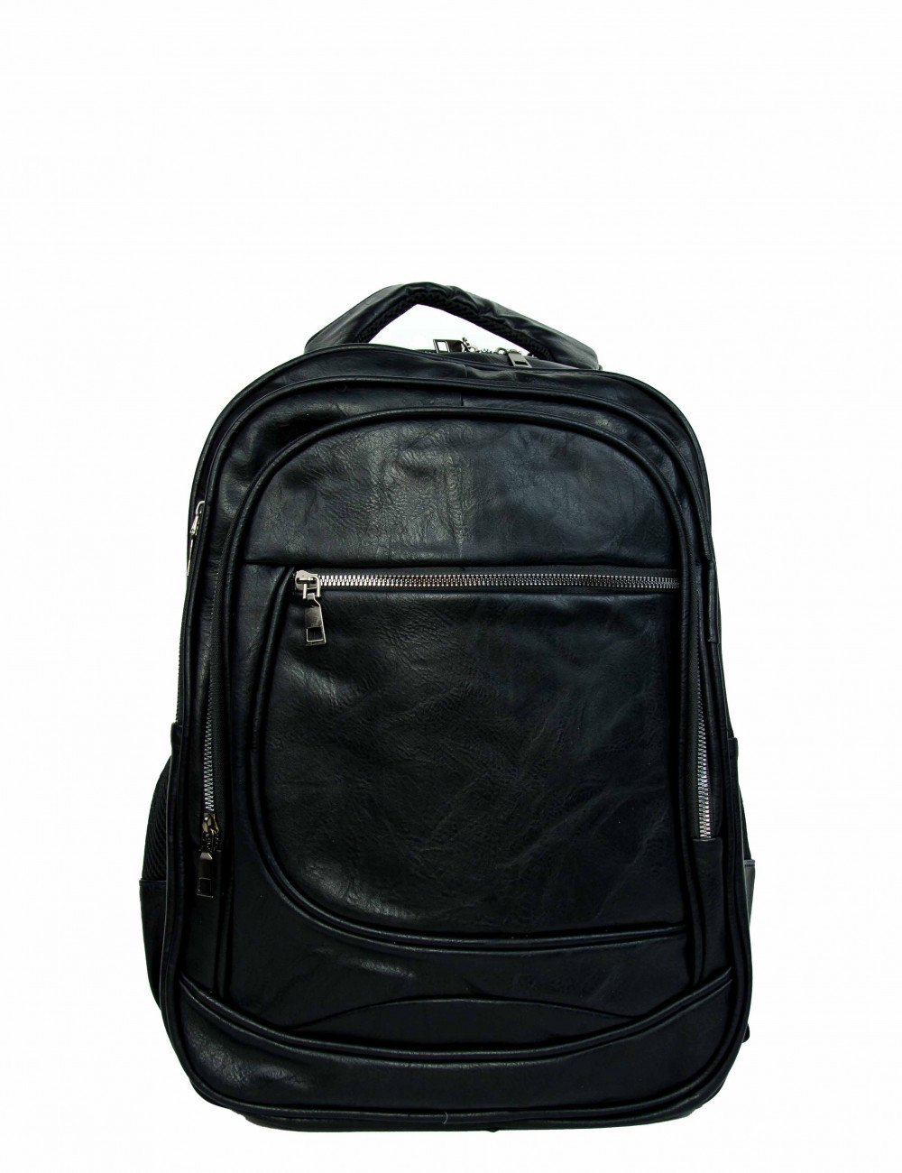 Ανδρικό μαύρο Back Pack δερματίνη με εξωτερική τσέπη 10312