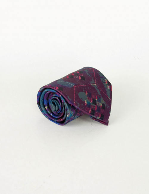 Γραβάτα μώβ πολύχρωμη 18858