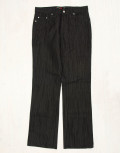 Ανδρικό μαύρο υφασμάτινο παντελόνι με λεπτή ρίγα Z33