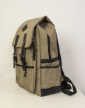 Ανδρικό μπεζ υφασμάτινο Backpack με τσεπάκια 50502B