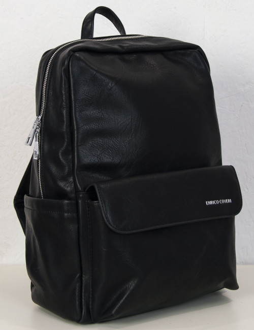Ανδρικό μαύρο Backpack δερματίνη EC2573