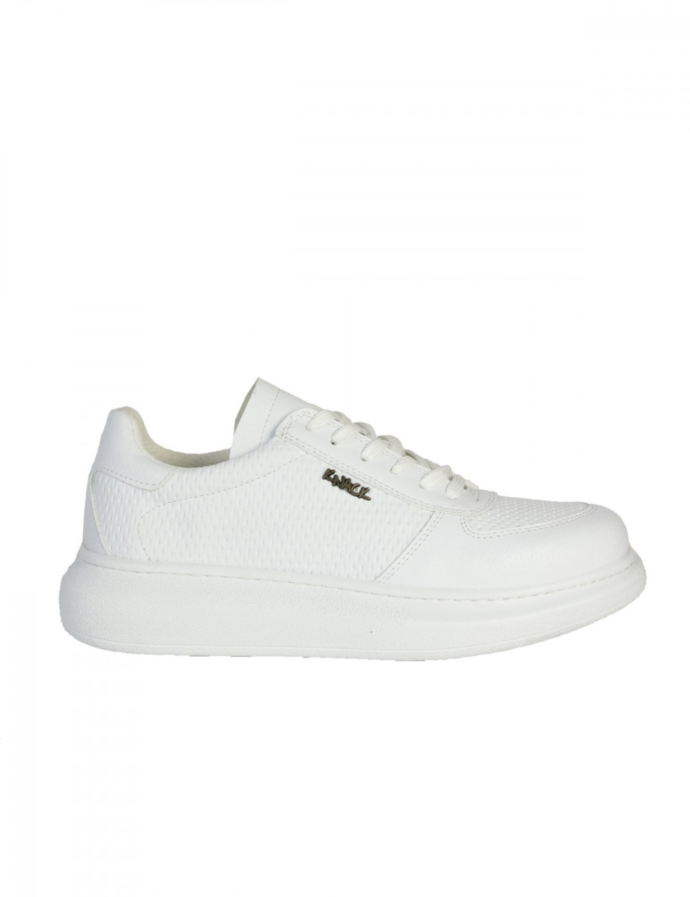 Ανδρικά λευκά Sneakers δερματίνη ανάγλυφο σχέδιο 0422020W