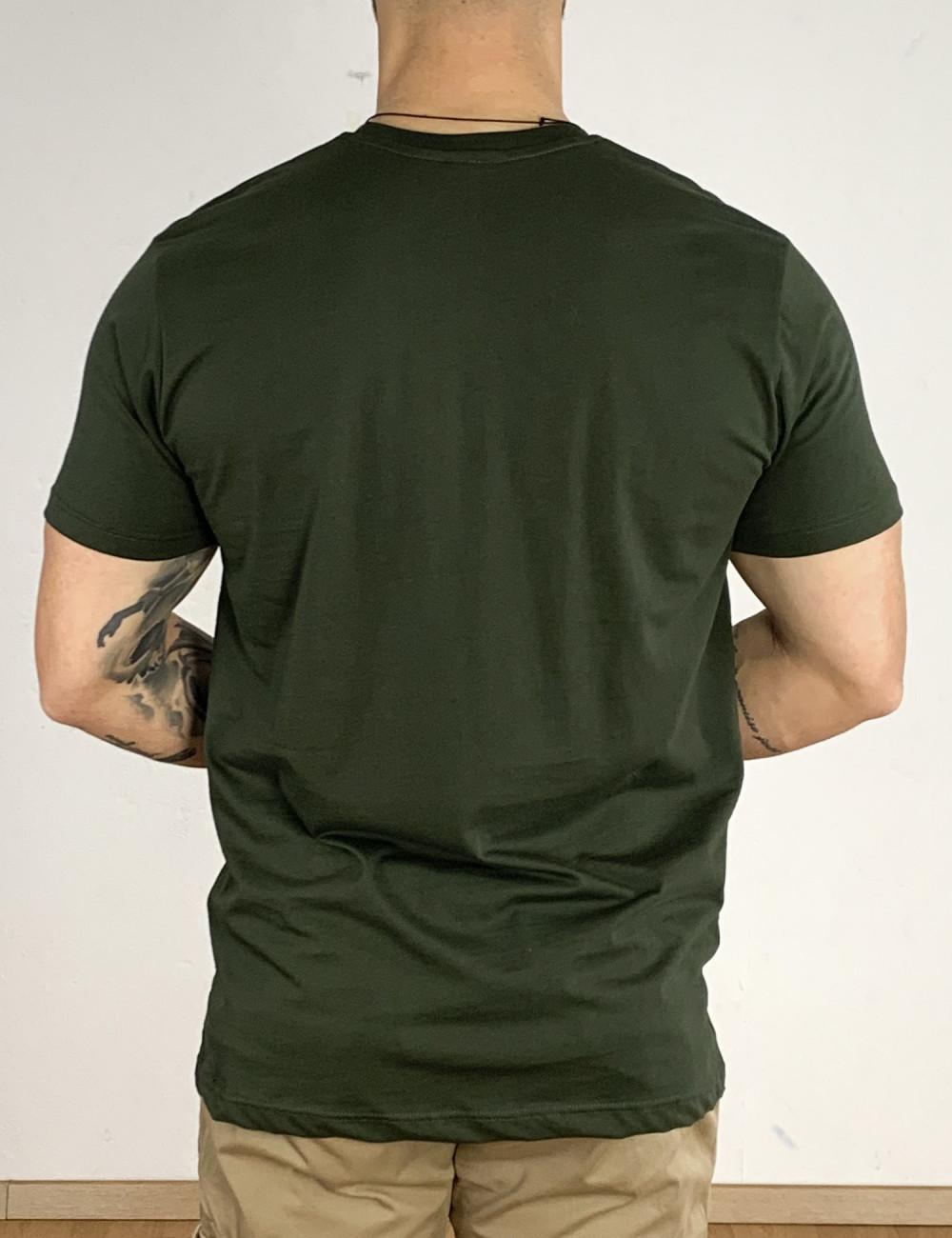 Everbest ανδρικό χακί Plus Size Tshirt με τύπωμα 232810K