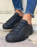 Ανδρικά μαύρα Casual Sneakers δερματίνη CH013B