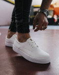 Ανδρικά λευκά Casual Sneakers δερματίνη με κορδόνια 0772020W
