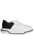 Ανδρικά λευκά δίσολα Sneakers με μαύρη διχρωμία CH075