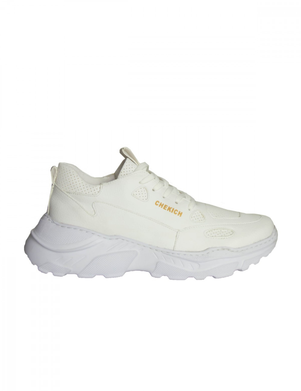 Ανδρικά λευκά Sneakers δερματίνη τρακτερωτή σόλα CH089