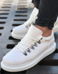 Ανδρικά λευκά Sneakers δερματίνη ανάγλυφο σχέδιο CH021L