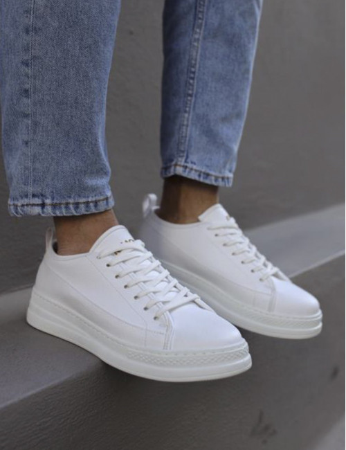 Ανδρικά λευκά Sneakers δερματίνη 0102020W