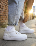 Ανδρικά λευκά Sneakers δερματίνη CH004W